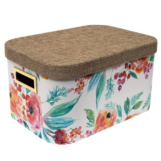 Large Blush Floral Box With Rounded Lid By Ashland Michaels